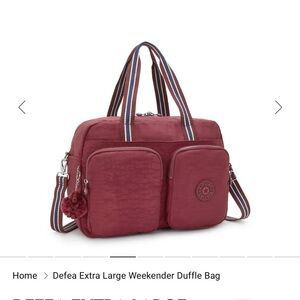 Kipling Burgundy Duffel Bag